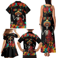Seis Siete Dia de los Muertos Family Matching Tank Maxi Dress and Hawaiian Shirt Mexican Funny 67 Calaca Skeleton Sombrero - Wonder Print Shop
