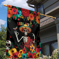 Seis Siete Dia de los Muertos Garden Flag Mexican Funny 67 Calaca Skeleton Sombrero - Wonder Print Shop
