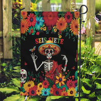 Seis Siete Dia de los Muertos Garden Flag Mexican Funny 67 Calaca Skeleton Sombrero - Wonder Print Shop