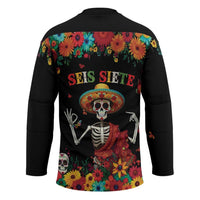 Seis Siete Dia de los Muertos Hockey Jersey Mexican Funny 67 Calaca Skeleton Sombrero - Wonder Print Shop