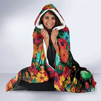 Seis Siete Dia de los Muertos Hooded Blanket Mexican Funny 67 Calaca Skeleton Sombrero - Wonder Print Shop