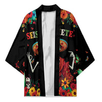 Seis Siete Dia de los Muertos Kimono Mexican Funny 67 Calaca Skeleton Sombrero - Wonder Print Shop