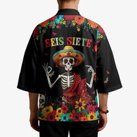 Seis Siete Dia de los Muertos Kimono Mexican Funny 67 Calaca Skeleton Sombrero - Wonder Print Shop