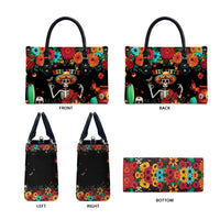 Seis Siete Dia de los Muertos Leather Bag Mexican Funny 67 Calaca Skeleton Sombrero - Wonder Print Shop