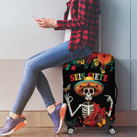 Seis Siete Dia de los Muertos Luggage Cover Mexican Funny 67 Calaca Skeleton Sombrero - Wonder Print Shop