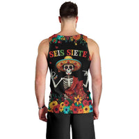 Seis Siete Dia de los Muertos Men Tank Top Mexican Funny 67 Calaca Skeleton Sombrero - Wonder Print Shop