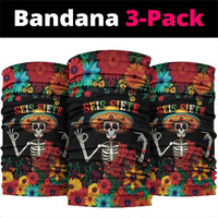 Seis Siete Dia de los Muertos Neck Gaiter Mexican Funny 67 Calaca Skeleton Sombrero - Wonder Print Shop