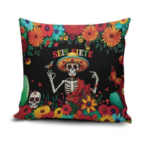 Seis Siete Dia de los Muertos Pillow Cover Mexican Funny 67 Calaca Skeleton Sombrero - Wonder Print Shop