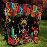Seis Siete Dia de los Muertos Quilt Mexican Funny 67 Calaca Skeleton Sombrero - Wonder Print Shop