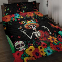 Seis Siete Dia de los Muertos Quilt Bed Set Mexican Funny 67 Calaca Skeleton Sombrero - Wonder Print Shop