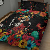 Seis Siete Dia de los Muertos Quilt Bed Set Mexican Funny 67 Calaca Skeleton Sombrero - Wonder Print Shop