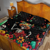 Seis Siete Dia de los Muertos Quilt Bed Set Mexican Funny 67 Calaca Skeleton Sombrero - Wonder Print Shop