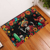 Seis Siete Dia de los Muertos Rubber Doormat Mexican Funny 67 Calaca Skeleton Sombrero - Wonder Print Shop