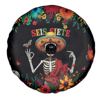 Seis Siete Dia de los Muertos Spare Tire Cover Mexican Funny 67 Calaca Skeleton Sombrero - Wonder Print Shop