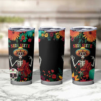 Seis Siete Dia de los Muertos Tumbler Cup Mexican Funny 67 Calaca Skeleton Sombrero - Wonder Print Shop