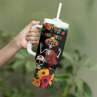 Seis Siete Dia de los Muertos Tumbler With Handle Mexican Funny 67 Calaca Skeleton Sombrero - Wonder Print Shop