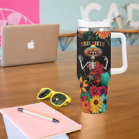 Seis Siete Dia de los Muertos Tumbler With Handle Mexican Funny 67 Calaca Skeleton Sombrero - Wonder Print Shop