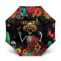 Seis Siete Dia de los Muertos Umbrella Mexican Funny 67 Calaca Skeleton Sombrero - Wonder Print Shop