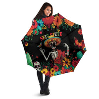 Seis Siete Dia de los Muertos Umbrella Mexican Funny 67 Calaca Skeleton Sombrero - Wonder Print Shop