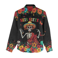 Seis Siete Dia de los Muertos Women Casual Shirt Mexican Funny 67 Calaca Skeleton Sombrero - Wonder Print Shop