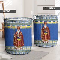 Ukraine Christmas Laundry Basket Saint Nicholas Vyshyvanka Style - Wonder Print Shop