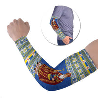 Ukraine Christmas Arm Sleeves Saint Nicholas Vyshyvanka Style - Wonder Print Shop
