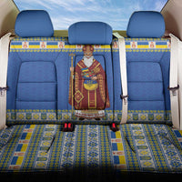 Ukraine Christmas Back Car Seat Cover Saint Nicholas Vyshyvanka Style - Wonder Print Shop