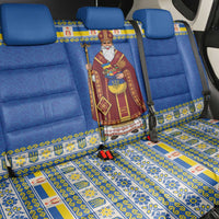 Ukraine Christmas Back Car Seat Cover Saint Nicholas Vyshyvanka Style - Wonder Print Shop