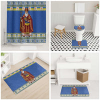 Ukraine Christmas Bathroom Set Saint Nicholas Vyshyvanka Style - Wonder Print Shop