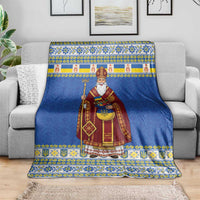 Ukraine Christmas Blanket Saint Nicholas Vyshyvanka Style - Wonder Print Shop