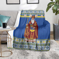 Ukraine Christmas Blanket Saint Nicholas Vyshyvanka Style - Wonder Print Shop