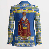 Ukraine Christmas Blazer Saint Nicholas Vyshyvanka Style - Wonder Print Shop