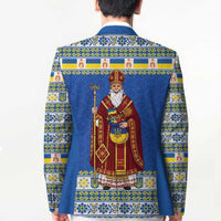 Ukraine Christmas Blazer Saint Nicholas Vyshyvanka Style - Wonder Print Shop