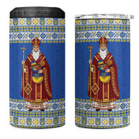 Ukraine Christmas 4 in 1 Can Cooler Tumbler Saint Nicholas Vyshyvanka Style - Wonder Print Shop