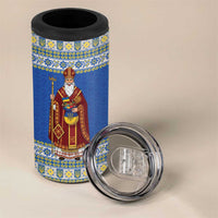 Ukraine Christmas 4 in 1 Can Cooler Tumbler Saint Nicholas Vyshyvanka Style - Wonder Print Shop