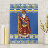 Ukraine Christmas Canvas Wall Art Saint Nicholas Vyshyvanka Style - Wonder Print Shop