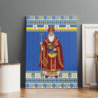 Ukraine Christmas Canvas Wall Art Saint Nicholas Vyshyvanka Style - Wonder Print Shop