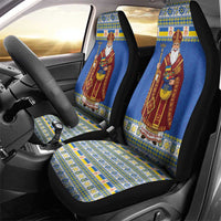 Ukraine Christmas Car Seat Cover Saint Nicholas Vyshyvanka Style - Wonder Print Shop