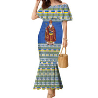 Ukraine Christmas Family Matching Mermaid Dress and Hawaiian Shirt Saint Nicholas Vyshyvanka Style - Wonder Print Shop