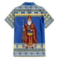 Ukraine Christmas Family Matching Off The Shoulder Long Sleeve Dress and Hawaiian Shirt Saint Nicholas Vyshyvanka Style - Wonder Print Shop