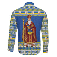 Ukraine Christmas Family Matching Off The Shoulder Long Sleeve Dress and Hawaiian Shirt Saint Nicholas Vyshyvanka Style - Wonder Print Shop