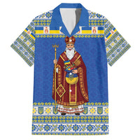 Ukraine Christmas Family Matching Puletasi and Hawaiian Shirt Saint Nicholas Vyshyvanka Style - Wonder Print Shop