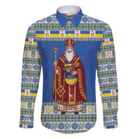 Ukraine Christmas Family Matching Puletasi and Hawaiian Shirt Saint Nicholas Vyshyvanka Style - Wonder Print Shop