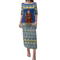 Ukraine Christmas Family Matching Puletasi and Hawaiian Shirt Saint Nicholas Vyshyvanka Style - Wonder Print Shop
