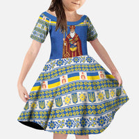 Ukraine Christmas Family Matching Tank Maxi Dress and Hawaiian Shirt Saint Nicholas Vyshyvanka Style - Wonder Print Shop