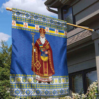 Ukraine Christmas Garden Flag Saint Nicholas Vyshyvanka Style - Wonder Print Shop