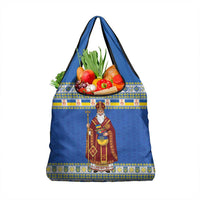 Ukraine Christmas Grocery Bag Saint Nicholas Vyshyvanka Style - Wonder Print Shop
