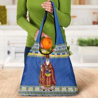 Ukraine Christmas Grocery Bag Saint Nicholas Vyshyvanka Style - Wonder Print Shop