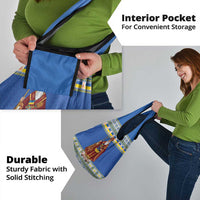 Ukraine Christmas Grocery Bag Saint Nicholas Vyshyvanka Style - Wonder Print Shop