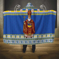 Ukraine Christmas Hooded Blanket Saint Nicholas Vyshyvanka Style - Wonder Print Shop